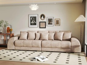 Canapea extensibilă dumonde cu 2 lăzi de depozitare si sezut confortabil din spuma high-density, Verona Tobago Beige 310x100 cm