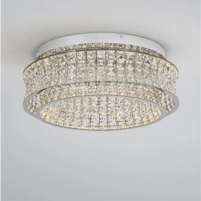 Lustra aplicata LED crom, cristale sticla CELYSIA 60cm