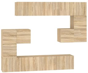 vidaXL Dulap TV montat pe perete, stejar sonoma, lemn prelucrat