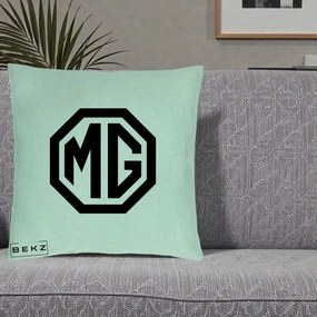 Perna Personalizata cu emblema MG, 40x40 cm, Verde Menta, Husa Detasabila, Perna Inclusa, BEKZ®