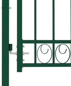 Poarta de gard cu tepuse, verde, 100x150 cm, otel Verde, 100 x 150 cm