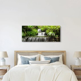 Tablou - Cascadă în pădurea tropicală (120x50 cm)