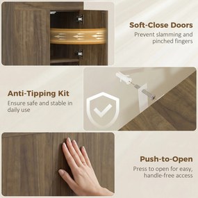 HOMCOM Dulap Masă de Călcat Pliabil cu Roți și Suport pentru Fier de Călcat, Dulap Multifuncțional cu Rafturi, Compartiment Deschis, pentru Spălătorie, Baie, 154x55x87 cm, Maro | Aosom Romania