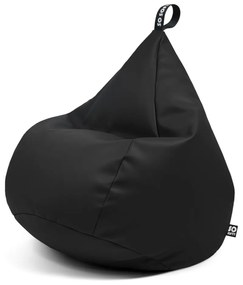 Fotoliu bean bag negru cu tapițerie din imitație de piele Drop L – So Soft?