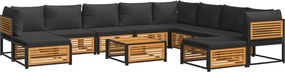 vidaXL Set canapele grădină cu perne, 11 piese, lemn masiv acacia