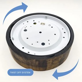 Plafonieră OAK SMOKY 1xE27/15W/230V ø 27,5 cm stejar/maro închis