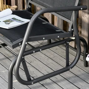 Scaun Balansoar 2 în 1 Outsunny din Metal, Design Modern, 75x66x85 cm, Negru | Aosom Romania