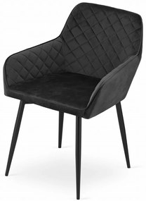 REDUCERE Scaun de catifea neagra NOLA Clasa II