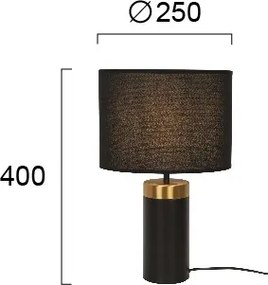 Lampă de masă LUCIANO 1xE27/40W/230V neagră/aurie