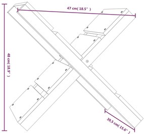 Suport pentru busteni 47x39,5x48 cm lemn masiv de pin Maro