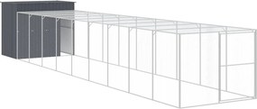 vidaXL Cușcă de câine cu țarc antracit 214x1069x181 cm oțel galvanizat
