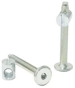 Set 12 suruburi si piulite bolt pentru patut bebe, M6x50