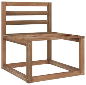 Set mobilier de gradina, 6 piese, maro, lemn de pin tratat colt + 2x mijloc +3x suport pentru picioare, 1