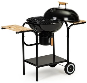 Gömb alakú görgős faszenes grill hamutartóval