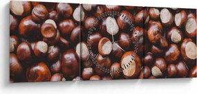 Tablou - Castane coapte (cu ceas) (90x30 cm)
