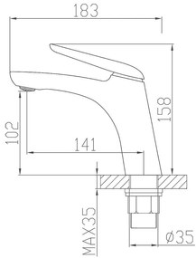 Ibiza Gun Grey Baterie pentru lavoar