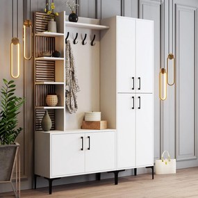 Cuier cu pantofar Casamob Hall Stand, Nuc, 150 x 200 x 35 cm