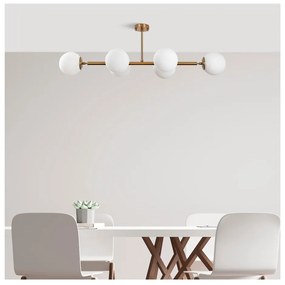 Plafonieră albă/aurie cu abajur din sticlă 40x110 cm Fazli – Opviq lights