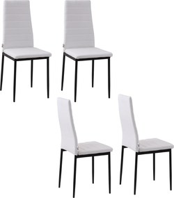 Set 4 scaune bucatarie HOMCOM, scaune moi, scaune pentru bucatarie, sarcina 120kg,41 x 50 x 97cm | Aosom Romania