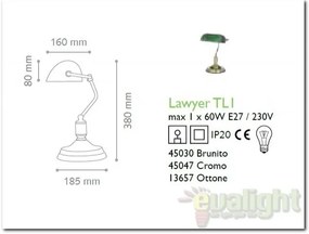 Veioza, lampa de masa LAWYER TL1 CROMO 045047