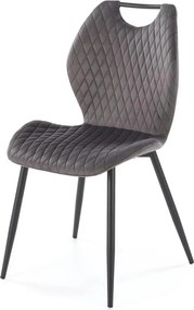 Scaun K569, gri - HLR 21, stofa catifelata/otel, 47x54x84 cm
