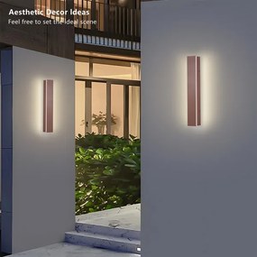 Brilagi - Aplică LED de perete pentru exterior LINEAR, 8W, 230V, 3000K, IP65, 30 cm, maro, CRI 90