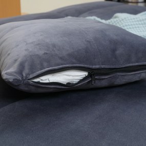 HOMCOM Canapea extensibila cu 3 locuri cu spatar reglabil pe 2 niveluri si scaun tapitat, efect de catifea gri | AOSOM RO