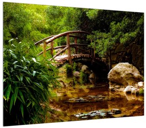 Tablou cu pod din lemn peste râu (70x50 cm), în 40 de alte dimensiuni noi