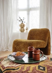 Pouf din iută țesut manual cu model geometric kilim, 60×60×H30 cm, „Jopf"