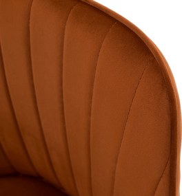 Scaun de design, ţesătură Velvet teracot, AURIL