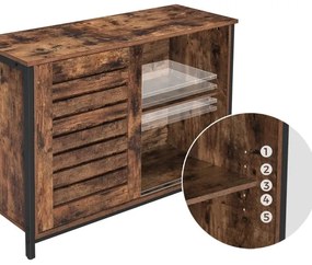 Comodă cu uși glisante FIRA maro/negru