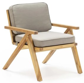 Scaun design natural din lemn de tec Natural/Gris