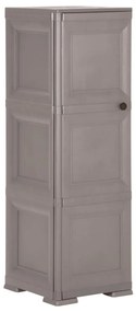 340605 vidaXL Dulap din plastic, 40x43x125 cm, gri, design de lemn