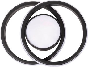 Plafoniera LED Erste Vista 38W 260x190x50mm, Negru Mat, Design Ring Circular Modern, 3CCT Ajustabil, Iluminat Interior Elegant pentru Living Dormitor