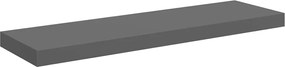 vidaXL Raft de perete suspendat, gri extralucios, 80x23,5x3,8 cm, MDF