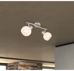 Aplica de perete / tavan cu 2 spoturi design modern WILLY nichel
