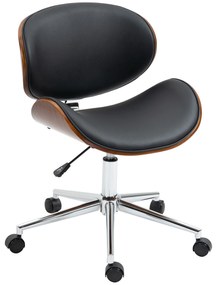 Vinsetto Scaun de birou design vintage înălțime reglabilă pivotant 360° lemn de plop înveliș sintetic 53 x 53 x 77-87 cm | Aosom Romania