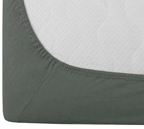 Cearsaf Jersey cu elastic 90x200 cm verde inchis