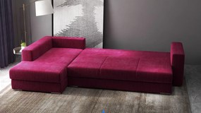 Colțar extensibil dumonde cu ladă de depozitare si sezut confortabil din spuma high-density, Gloria Zoom Red 320x183 cm