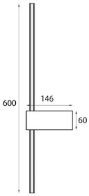 Aplica LED design liniar 60cm Spirit 9w negru