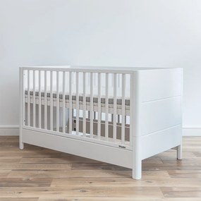 Patut din lemn masiv, transformabil pentru bebe si junior, Smooth 140 x 70 cm