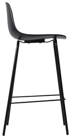 Scaun de bar negru din plastic (înălțime șezut 67,5 cm) Whitby – Unique Furniture
