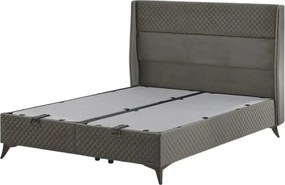 Pat BIO BALANCE 160x200, stofa catifelata gri - Zen 1188, cu somiera s