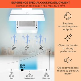 Klarstein Clara 60, hotă, 509 m³/h, ecran tactil, iluminare ambientală