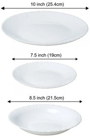 Set farfurii Kinghoff KH 1875, 18 piese, 6 persoane, Portelan, Alb
