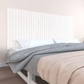 824879 vidaXL Tăblie de pat pentru perete, alb, 204x3x90 cm, lemn masiv pin