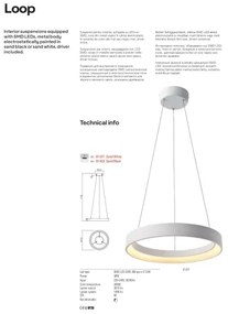 Lustră LED pe cablu Redo 01-672 LOOP LED/48W/230V d. 60 cm alb