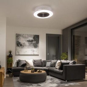 Plafonieră LED dimabilă cu ventilator Brilagi AURA LED/38W/230V negru + telecomandă