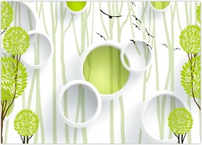 Tablou cu abstracție și copaci (70x50 cm)