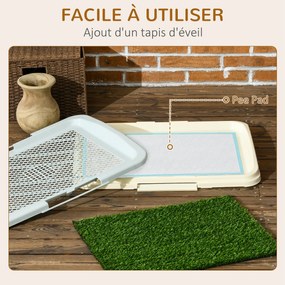 PawHut Toaletă pentru câini litieră cu covor de gazon artificial tavă și grilaj 46,5 x 34 cm | Aosom Romania